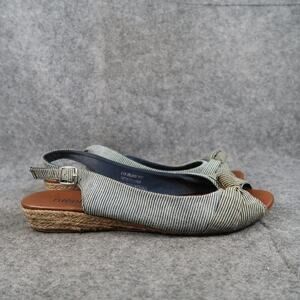 Nicole Shoes Womens 8.5 Sandals Slingback Peep Toe Orlando Wide Buckle Knot